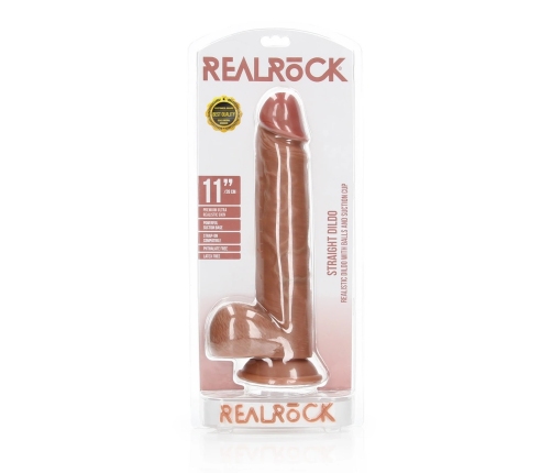 Straight Realistic Dildo with Balls and Suction Cup - 11 / 28 cm