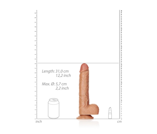 Straight Realistic Dildo with Balls and Suction Cup - 11 / 28 cm