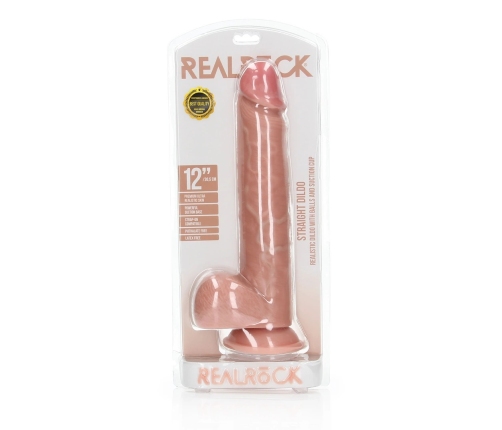 Straight Realistic Dildo with Balls and Suction Cup - 12 / 30,5 cm
