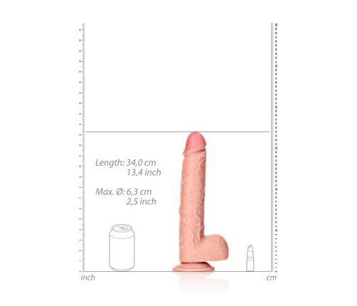 Straight Realistic Dildo with Balls and Suction Cup - 12 / 30,5 cm