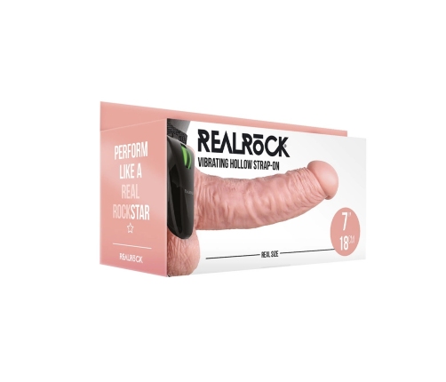 Vibrating Hollow Strap-On with Balls - 7 / 18 cm