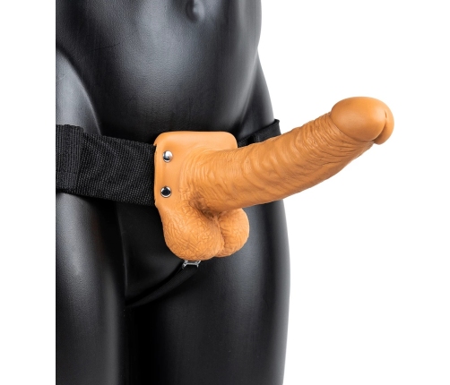 Vibrating Hollow Strap-On with Balls - 7 / 18 cm