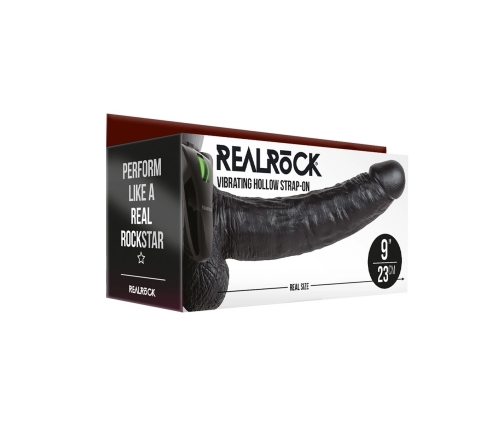 Vibrating Hollow Strap-On with Balls - 9 / 23 cm