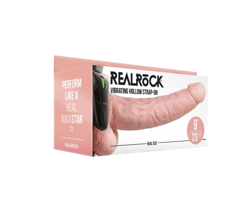 Vibrating Hollow Strap-On with Balls - 9 / 23 cm