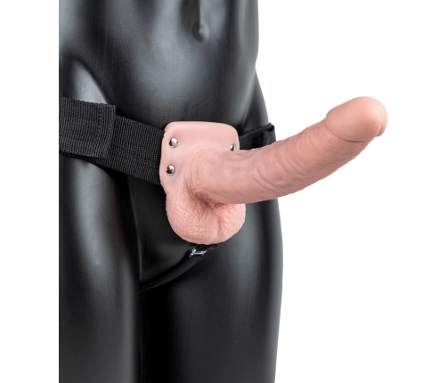 Vibrating Hollow Strap-On with Balls - 9 / 23 cm