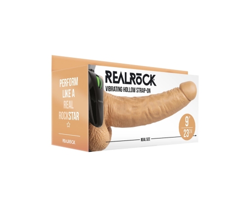 Vibrating Hollow Strap-On with Balls - 9 / 23 cm