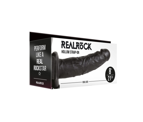 RealRock Hollow Strap-On Model 8 - Adjustable Harness, 20.5 cm, Beige