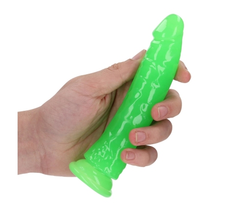 Slim Realistic Dildo with Suction Cup - Glow in the Dark - 6'' / 15,5 cm
