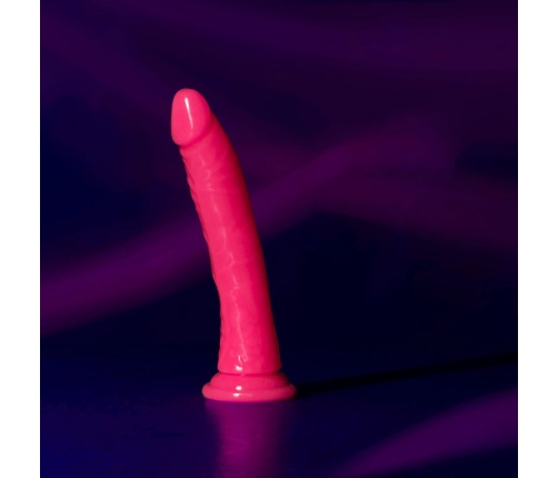 Slim Realistic Dildo with Suction Cup - Glow in the Dark - 8'' / 20 cm