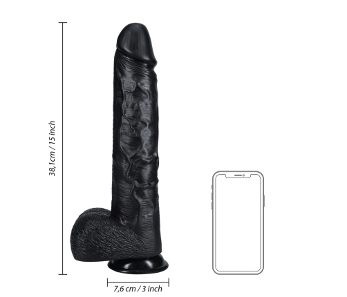 Extra Large Straight with Balls 15 / 38 cm - Black