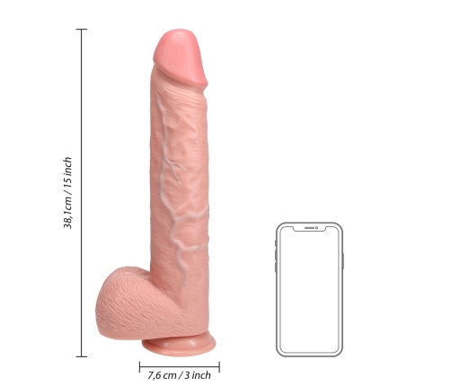 Extra Large Straight with Balls 15 / 38 cm - Flesh
