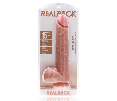 Extra Large Straight with Balls 15 / 38 cm - Flesh