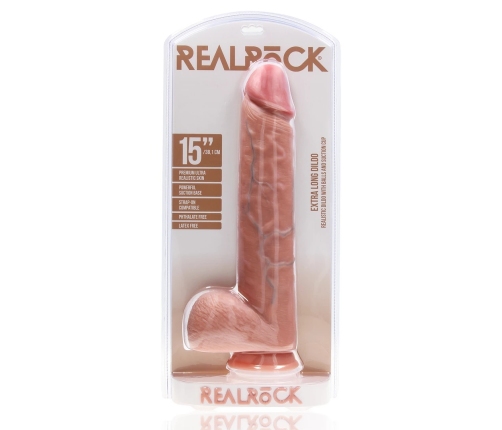 Extra Large Straight with Balls 15 / 38 cm - Flesh