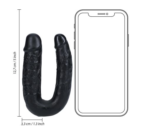 U Shaped Double Dildo 5 / 12,7 cm - Black
