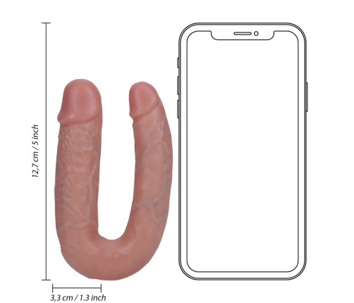 U Shaped Double Dildo 5 / 12,7 cm - Flesh