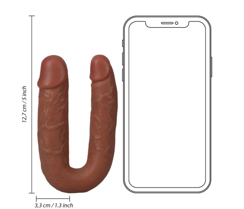 U Shaped Double Dildo 5 / 12,7 cm - Tan