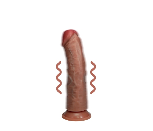 Vibrating Regular Curved Cock - 6 / 15,5 cm - Tan