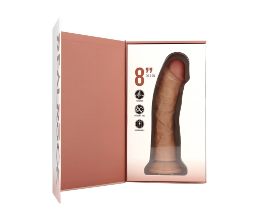 Vibrating Regular Curved Cock - 8 / 20,5 cm - Tan