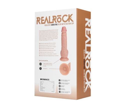 Vibrating Regular Straight Cock with Balls - 7 / 18 cm - Flesh