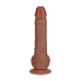 Vibrating Regular Straight Cock with Balls - 7 / 18 cm - Tan