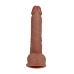 Vibrating Regular Straight Cock with Balls - 7 / 18 cm - Tan