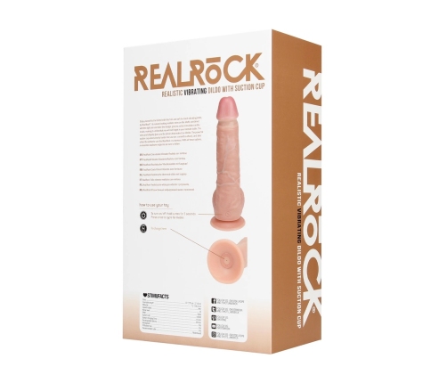 Vibrating Regular Straight Cock with Balls - 9 / 23 cm - Flesh