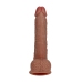 Vibrating Regular Straight Cock with Balls - 9 / 23 cm - Tan