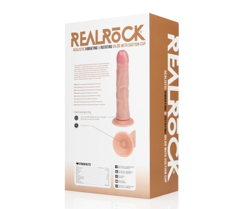 Vibrating and Rotating Regular Curved Cock - 8 / 20,5 cm - Flesh