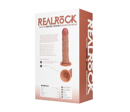 Vibrating and Rotating Regular Curved Cock - 8 / 20,5 cm - Tan