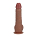 Vibrating and Rotating Straight Cock with Balls - 8 / 20,5 cm - Tan