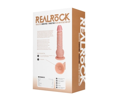 Vibrating and Thrusting Straight Cock with Balls - 8 / 20,5 cm - Flesh