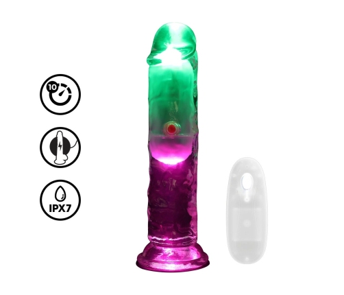 RealRock LED Vibrating Model 15 cm Transparent - Intimate Wellness Device