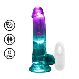RealRock Vibrating LED Transparent Intimate Device 15 cm with Suction Base