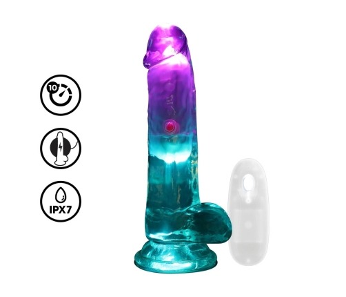 RealRock Vibrating LED Transparent Intimate Device 15 cm with Suction Base