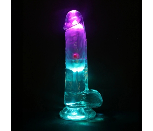 RealRock Vibrating LED Transparent Intimate Device 15 cm with Suction Base