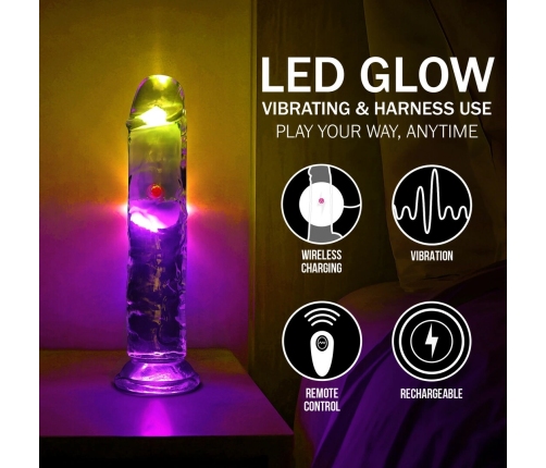 RealRock LED Vibrating Intimate Machine 18 cm Transparent Model