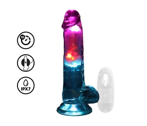 RealRock LED Vibrating Intimate Machine 18 cm Transparent