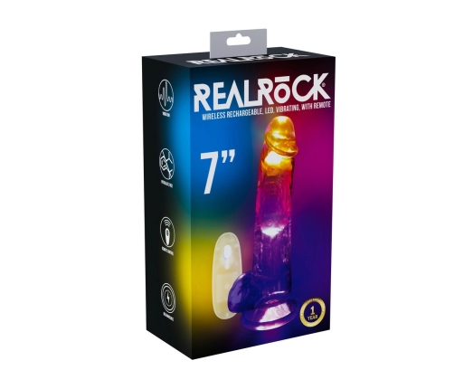 RealRock LED Vibrating Intimate Machine 18 cm Transparent