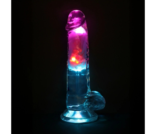 RealRock LED Vibrating Intimate Machine 18 cm Transparent