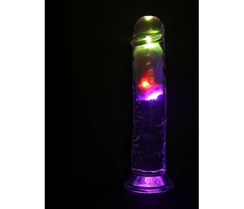 RealRock LED Vibrating Model 20 cm Transparent - Multi-Function Intimate Device