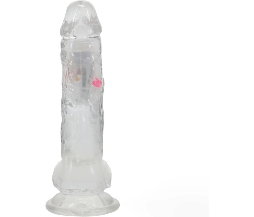 RealRock LED Vibrating Straight Model with Suction Base 20cm Transparent