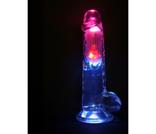 RealRock LED Vibrating Straight Model with Suction Base 20cm Transparent