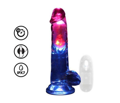 RealRock LED Vibrating Straight Model with Suction Base 20cm Transparent
