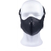 Red Leather Face Mask with Zip - Black, Adjustable Fit, Cowhide