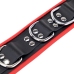 Red Leather Collar Model 3D Rings Adjustable Red/Black 46 cm