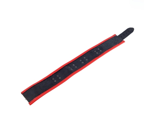 Red Leather Collar Model 3D Rings Adjustable Red/Black 46 cm