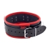 Red Leather Collar Model 3D Rings Adjustable Red/Black 46 cm