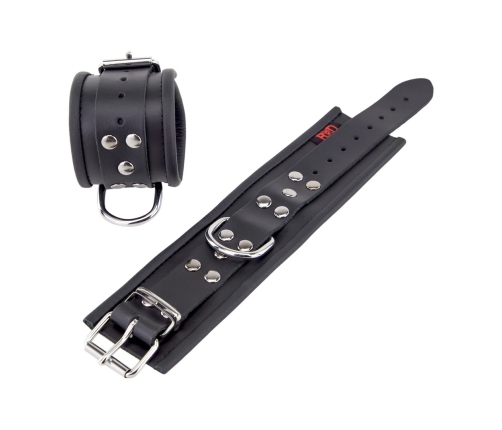 Red Leather Adjustable Leather Wrist Restraints Black 25 cm