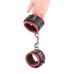 Red Leather Restraint Cuffs Red/Black Adjustable 25 cm