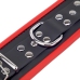 Red Leather Restraint Cuffs Red/Black Adjustable 25 cm